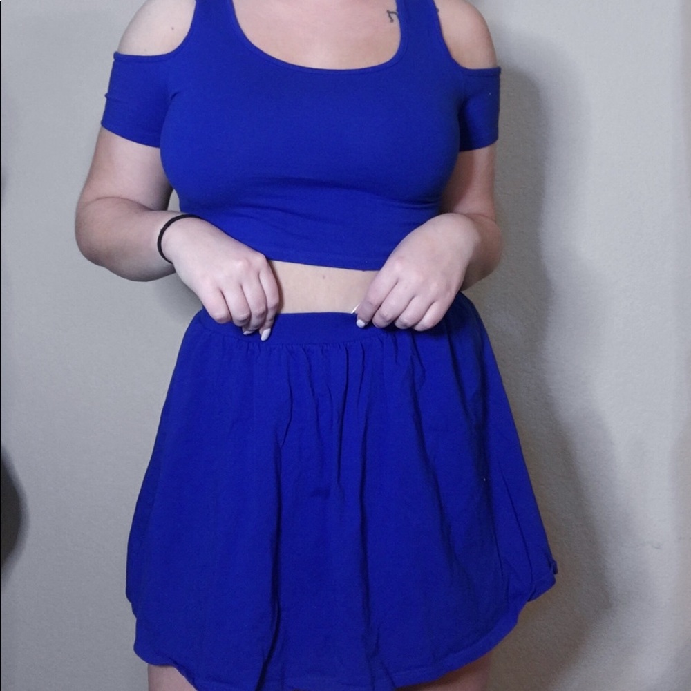 Two- Piece Crop Top and Skater Skirt